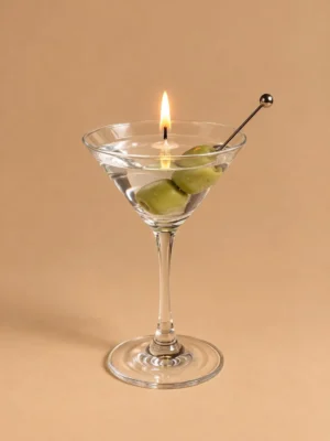 Realistic Martini Cocktail Candle